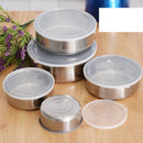 Set 5 Caserole Metalice | Recipienti Alimentari Cu Capace Transparent