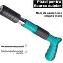 Kit Pistol Manual Pentru Fixare Cuie Si Nituri | Pneumatic | 30 cm | Calibru 7.3 cm | Ochelari Protectie + Cutie Transport | Albastru