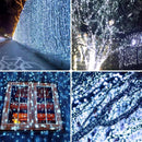 Set 2 Instalatii LED Craciun 100m | Alb Rece | 500 LED-uri Cu Efecte Luminoase | Interior/Exterior