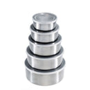 Set 5 Caserole Metalice | Recipienti Alimentari Cu Capace Transparent