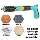 Kit Pistol Manual Pentru Fixare Cuie Si Nituri | Pneumatic | 30 cm | Calibru 7.3 cm | Ochelari Protectie + Cutie Transport | Albastru