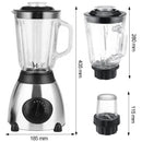 Blender Electric 2 in 1 Cu Rasnita | 1.5L | 650W | 5 Viteze + Functie Pulse | Lame Inox | Mixare, Smoothie, Maruntire Gheata