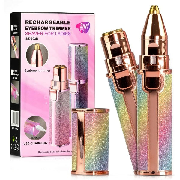 Epilator facial si sprancene, portabil, reincarcabil, 2in1